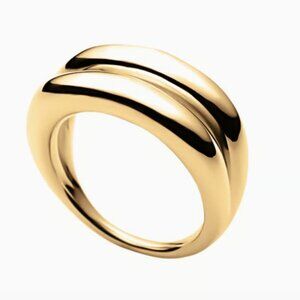 Sapir Bachar gold Two Dunes ring sterling silver with 24kt dip sold on GOOP SZ 6